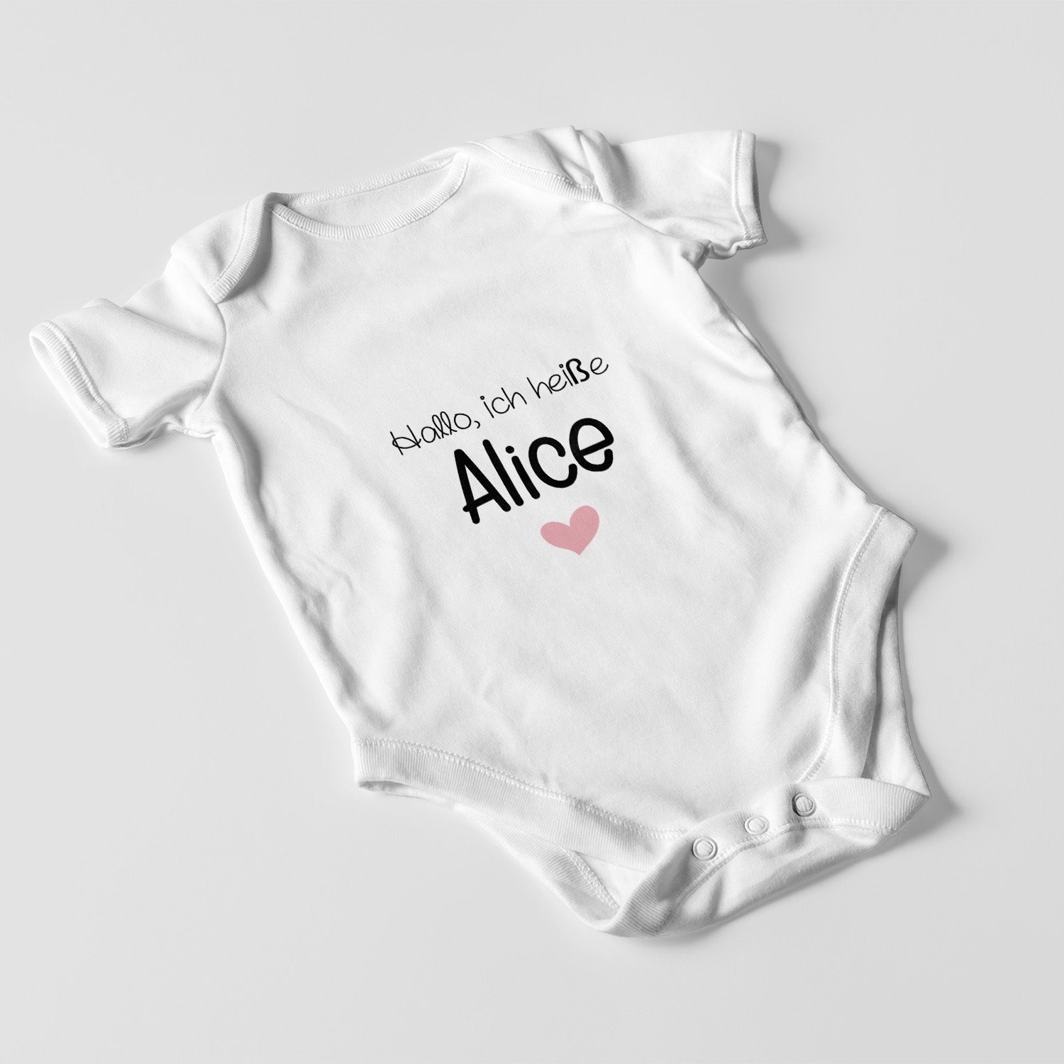 Personalisierter Baby Body Strampler Hallo Mit Name