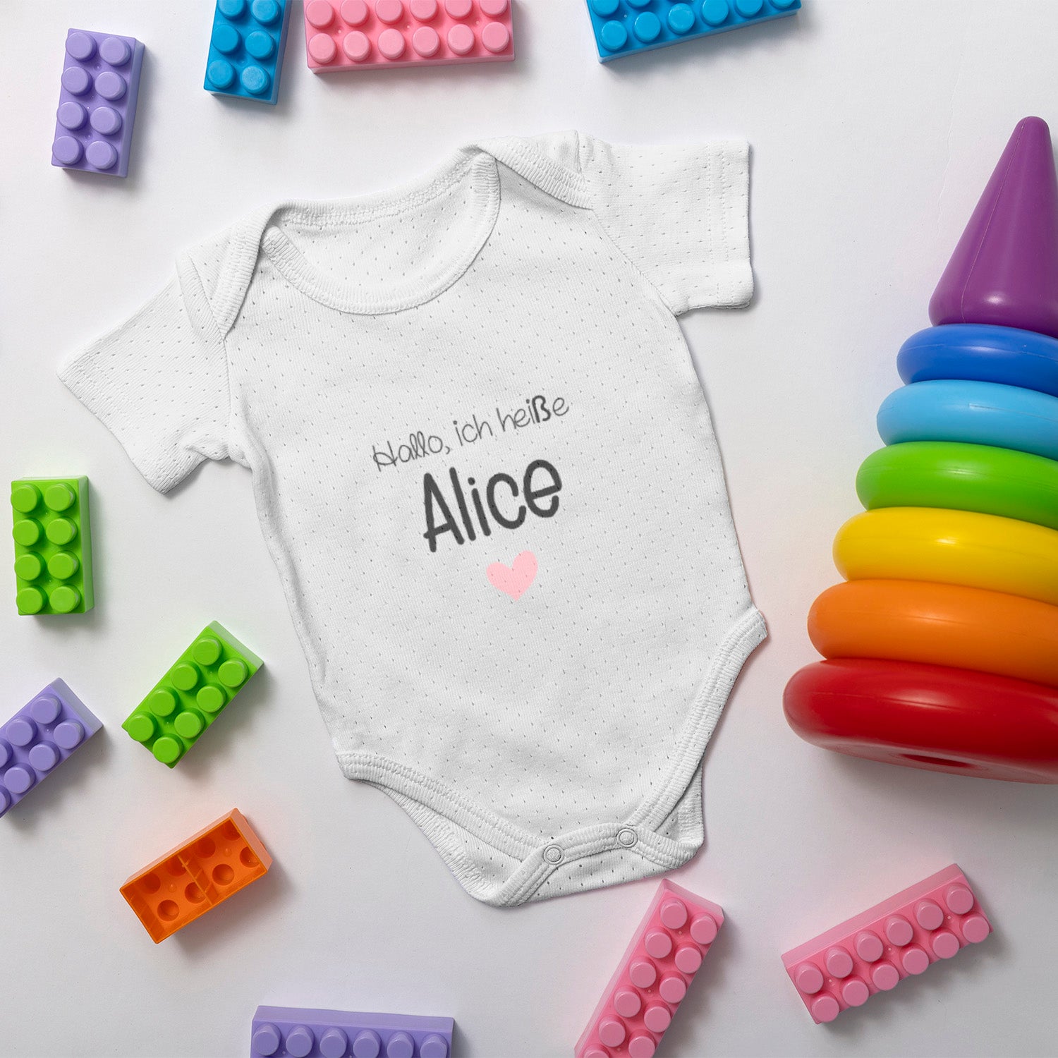 Personalisierter Baby Body Strampler Hallo Mit Name