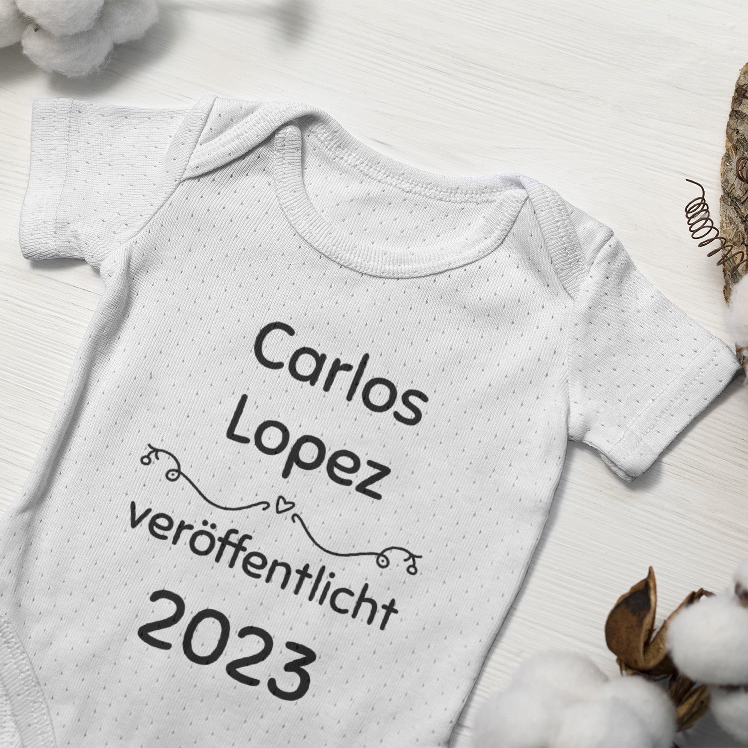 Personalisierter Baby Body Strampler Mit Name Und Geburtsdatum