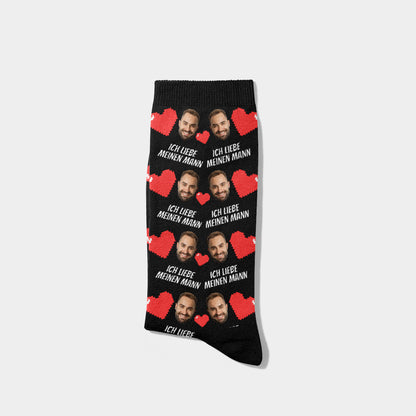 Personalisierte Socken mit Gesicht Ehemann