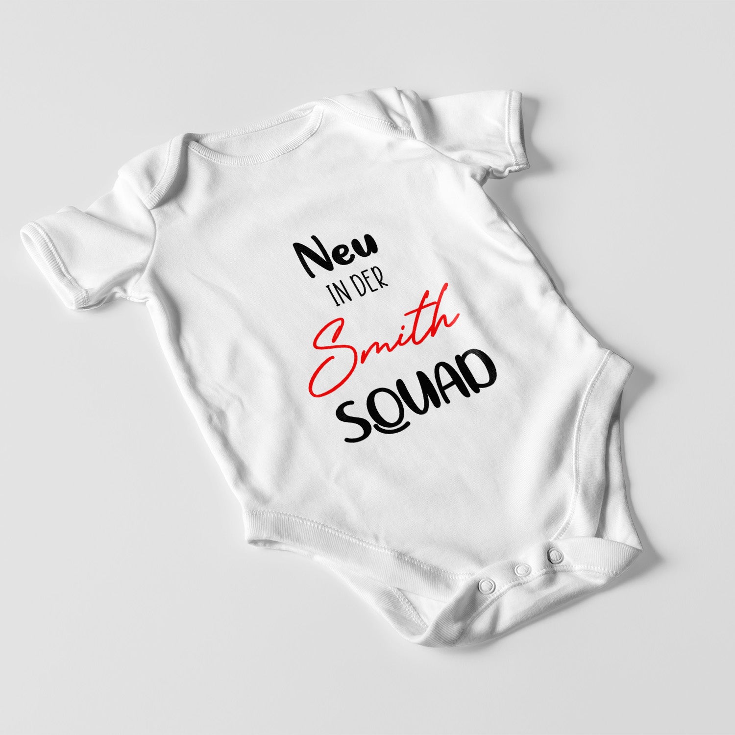 Personalisierter Baby Body Strampler Squad Mit Nachname