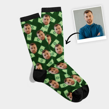 Personalisierte Geld Socken mit Gesicht