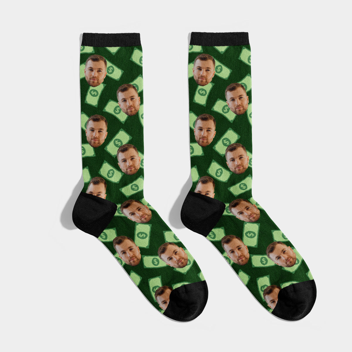 Personalisierte Geld Socken mit Gesicht