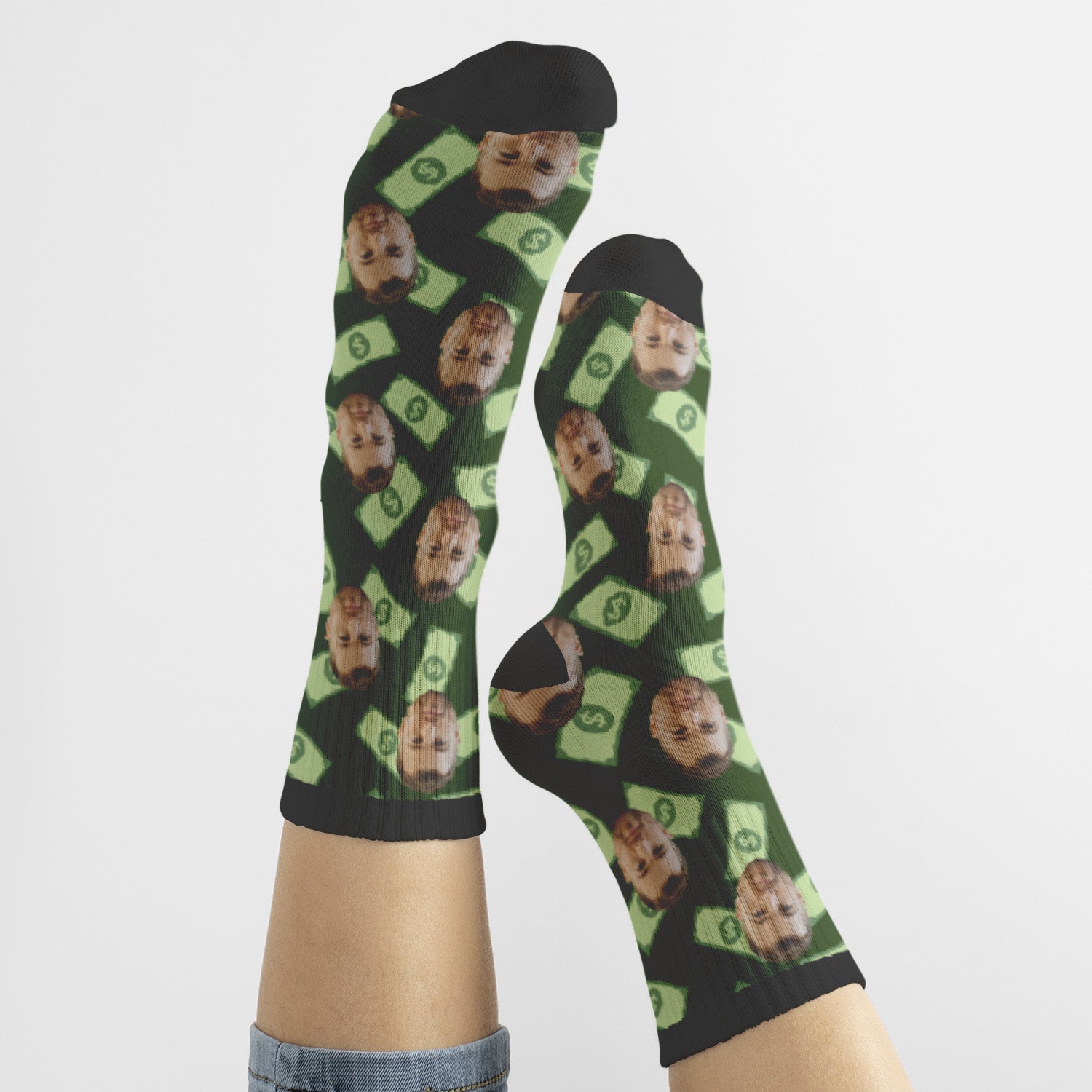 Personalisierte Geld Socken mit Gesicht