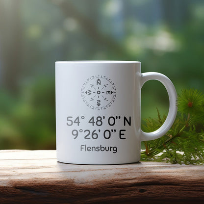 Personalisierte Koordinaten Tasse