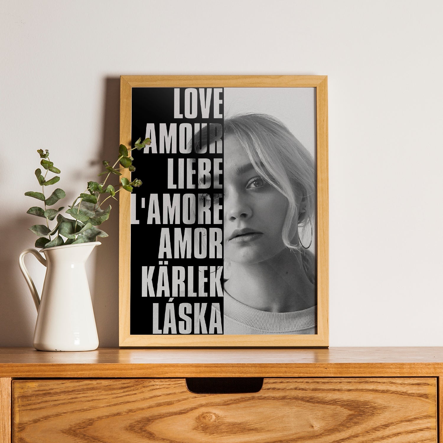 Personalisiertes Poster Liebe Sprachen Mit Foto