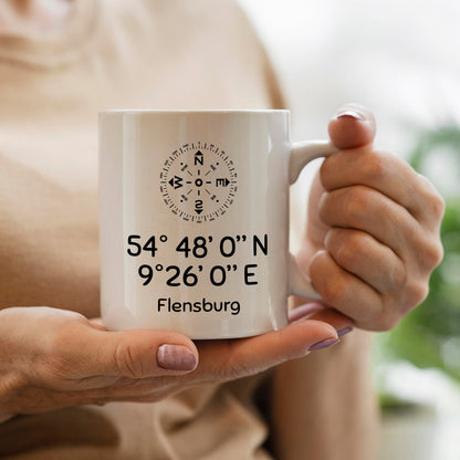 Personalisierte Koordinaten Tasse