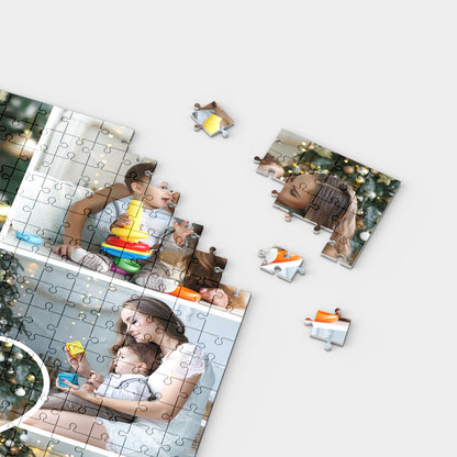 Personalisierte Puzzle Herz Collage mit Fotos