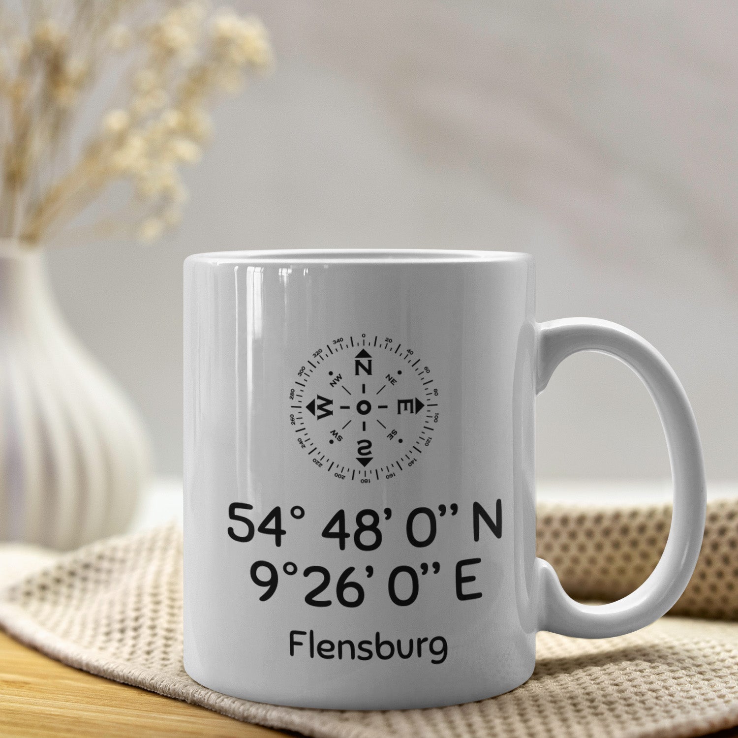 Personalisierte Koordinaten Tasse