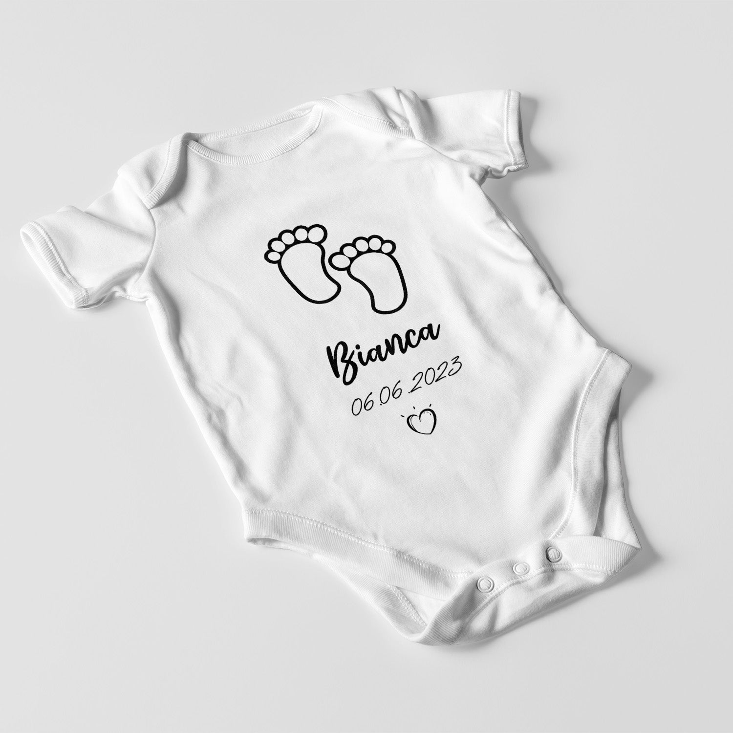 Personalisierter Body Strampler Babyfüße Mit Name Und Geburtsdatum