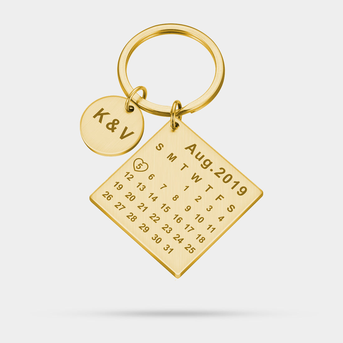 Personalisierter Gravierter Schlüsselanhänger Kalender Mit Datum