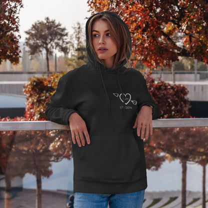 Personalisierter Hoodie Pullover Paare Herz Mit Initialen Und Datum