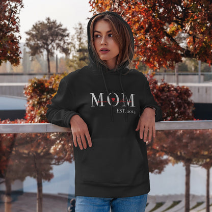 Personalisierter Hoodie Pullover Mom Est. Mit Kindername