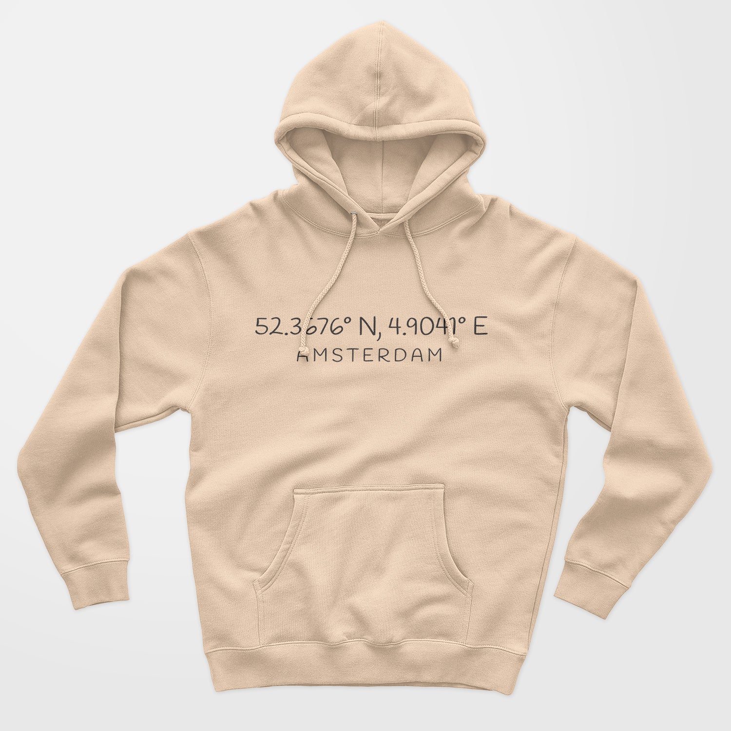 Personalisierter Hoodie Pullover Koordinaten Stadt