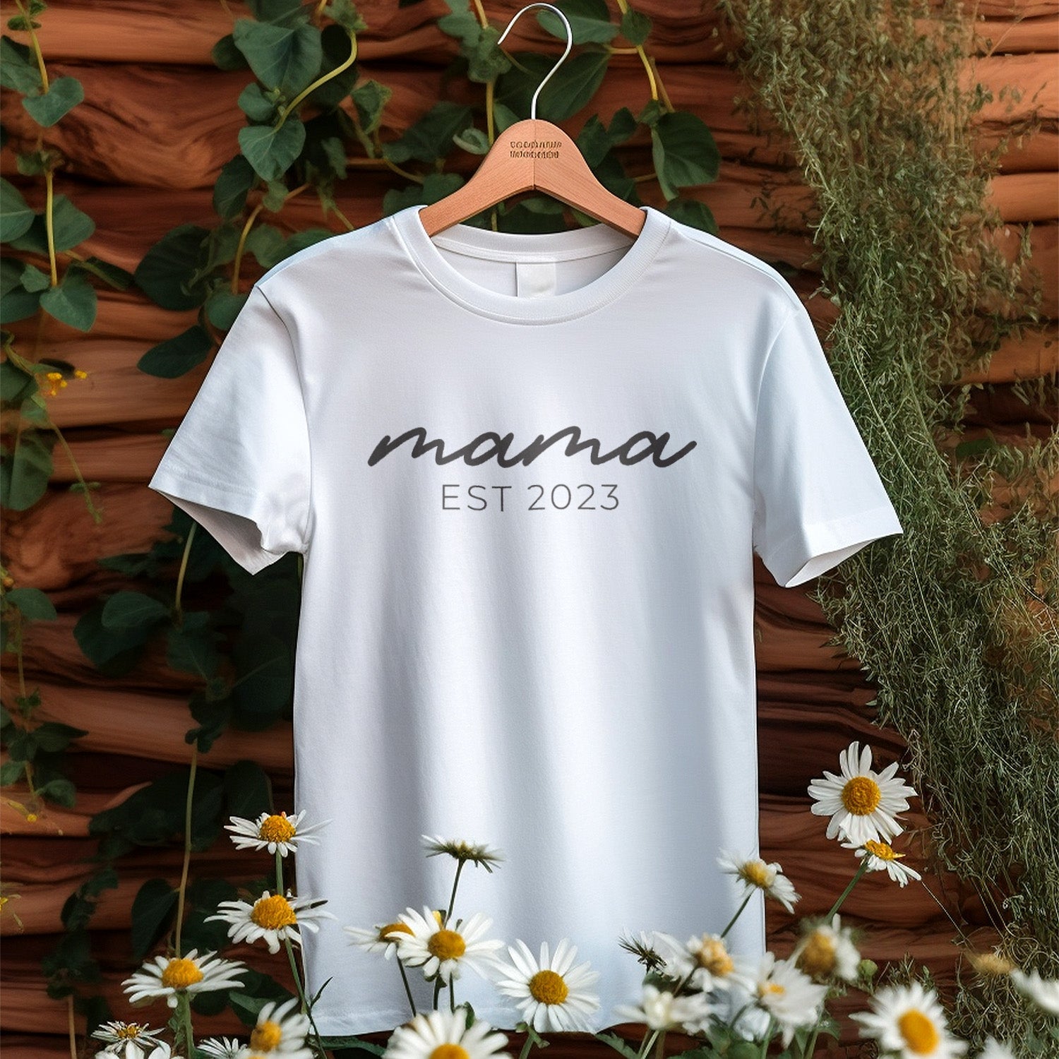 Personalisiertes T-Shirt Mama Est. Mit Geburtsjahr