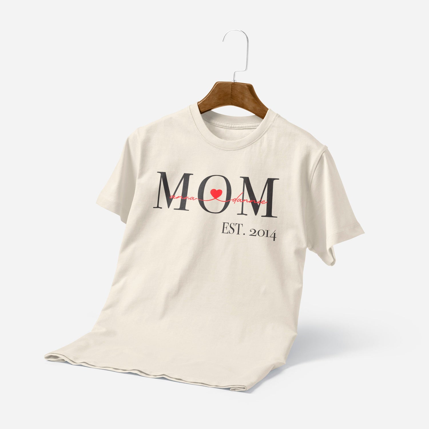 Personalisiertes T-Shirt Mom Est. Mit Kindernamen