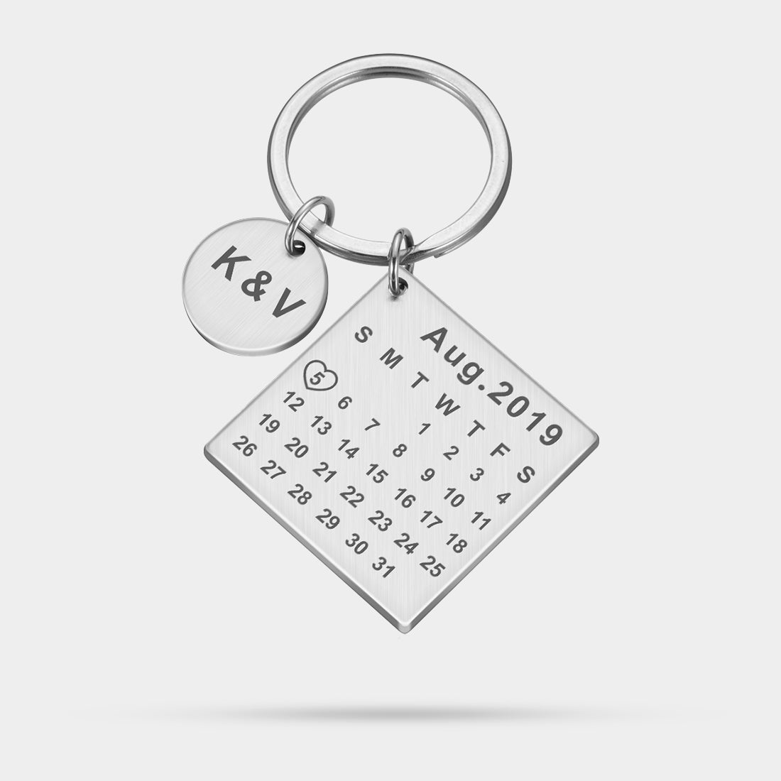 Personalisierter Gravierter Schlüsselanhänger Kalender Mit Datum