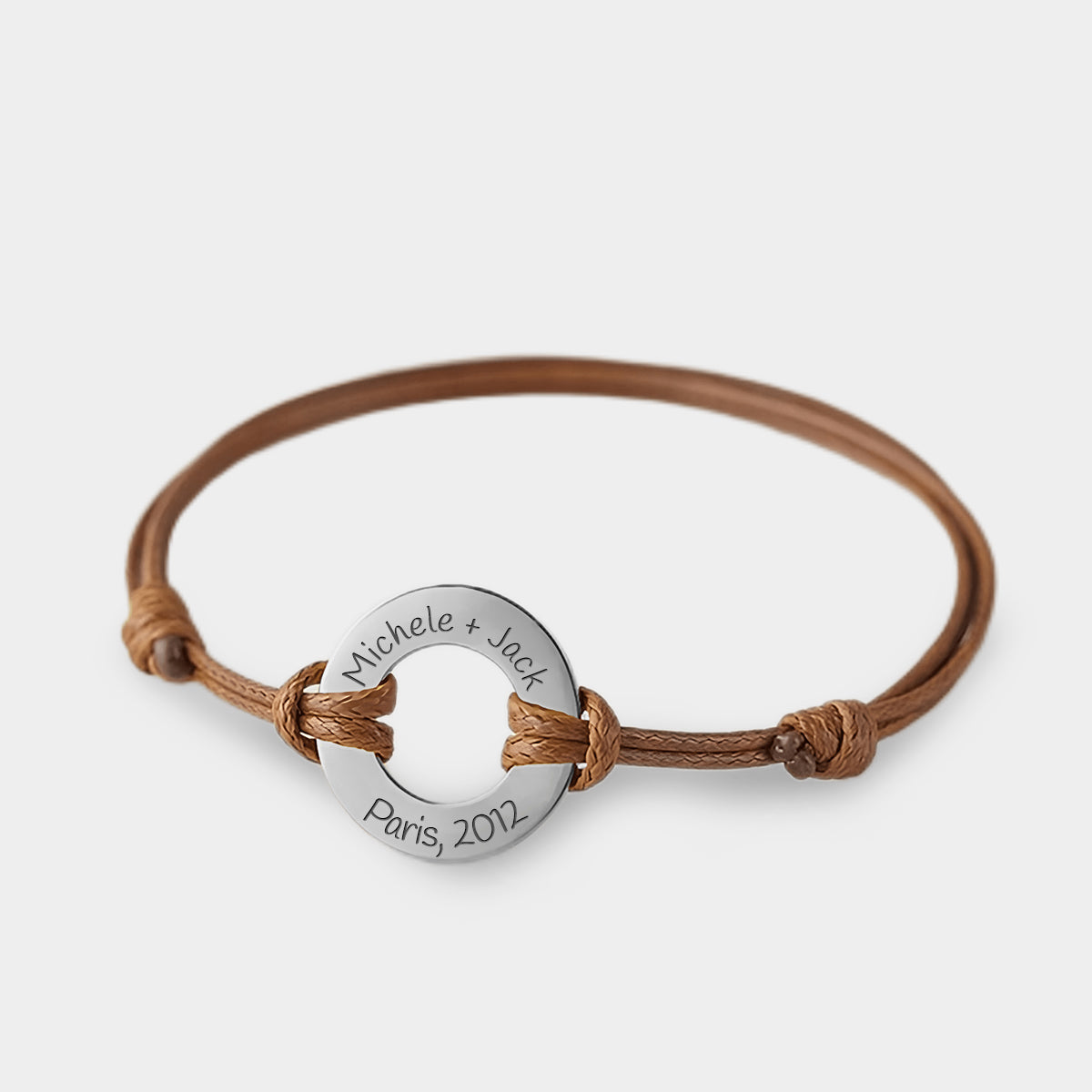 Personalisiertes Leder Armband Mit Ring